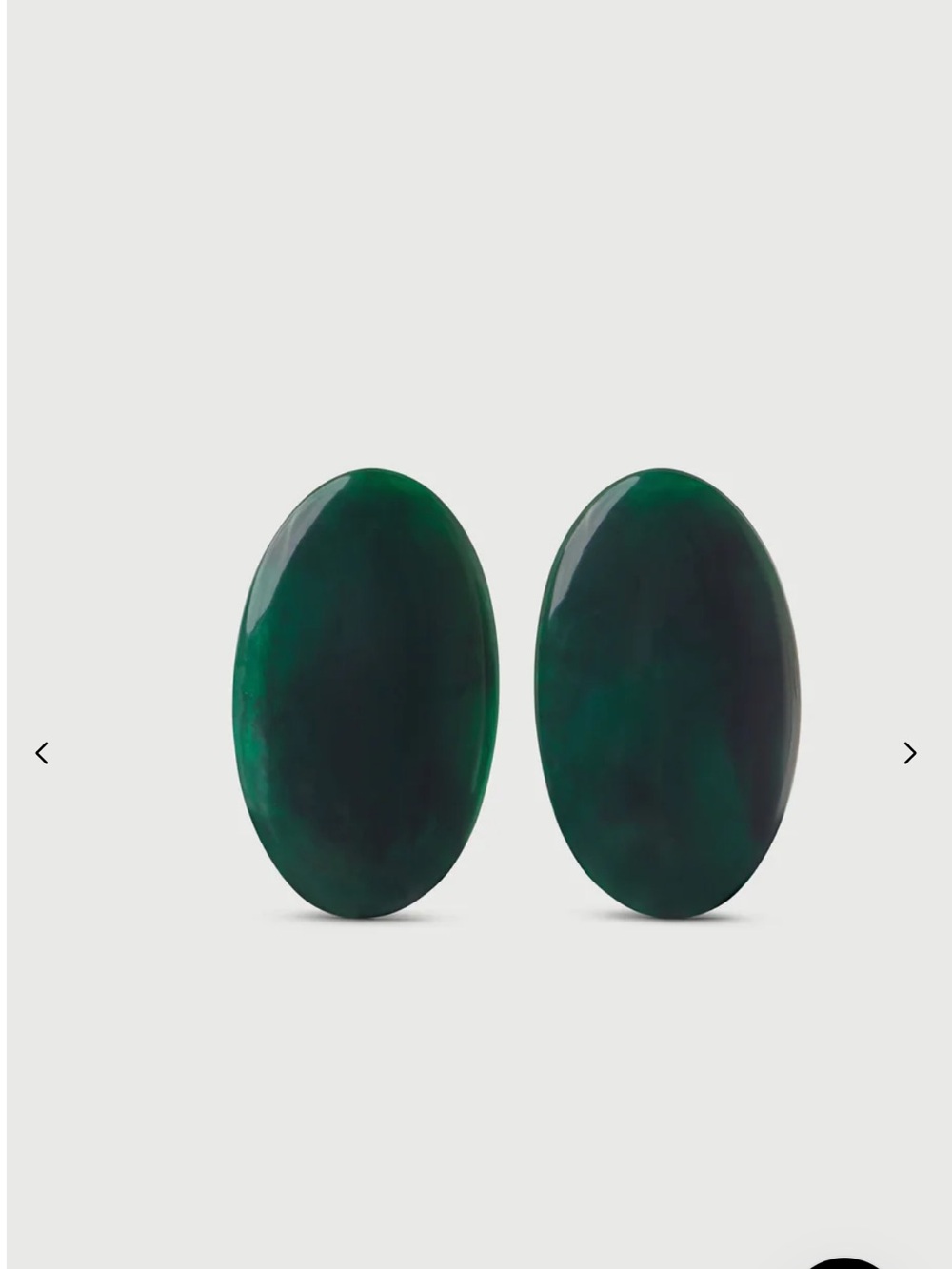 naked wardrobe emerald Green marble Oval Earrings - Picture 7 of 7